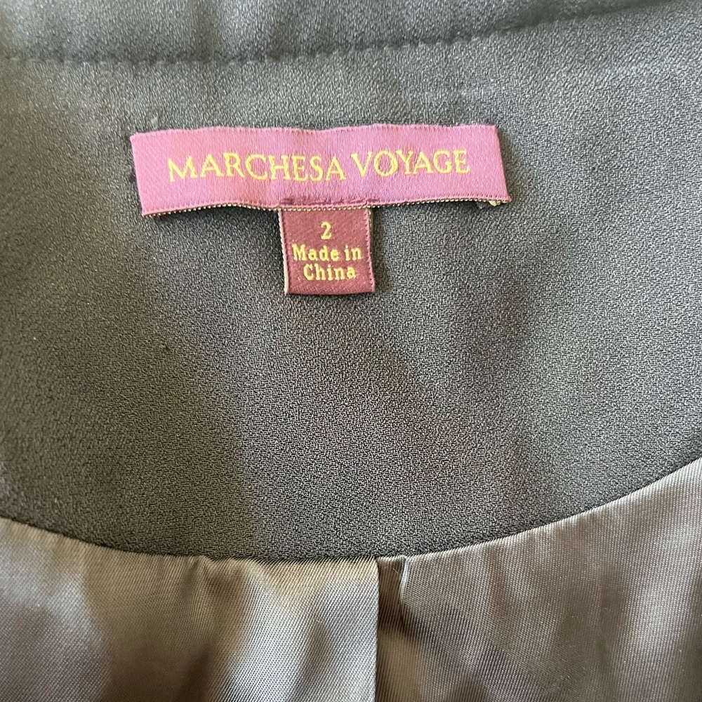 MARCHESA Voyage Notte Silk Scarf Quilted Bomber Jacket Blazer - Picture 6 of 8